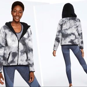 Victoria Secret Pink Cozy Black and Gray Sweater